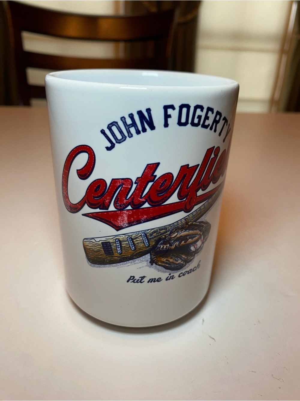 John Fogerty “Put me in Coach” Centerfield White and Red Ceramic Mug